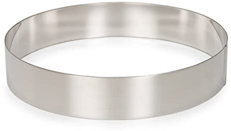 Patisse 02156 – Cerchio per Torte, Cerchio da Pasticceria, Schiuma o Memets, Acciaio Inossidabile, 4,5 cm x Ø 20 cm, Argento