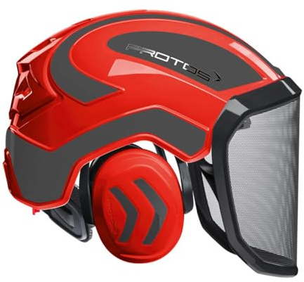 Protos Integral Forest – Casco forestal (Rojo/Gris)