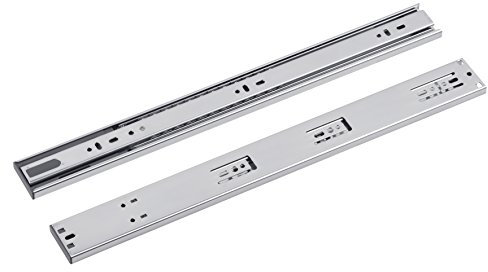 Metafranc Kugelpräzisionsvollauszug - 450 mm Länge - 35 kg Tragkraft - Soft-Close Dämpfung - Leichtes Laufverhalten - Seitenwandführung / Rollenauszug / Schubladenauszug / Schubladenschienen / 380949
