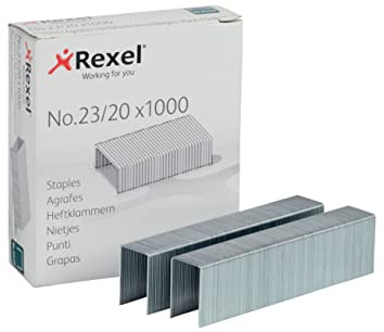 Rexel 2100926 - Caja 1000 grapas 23/20 galvanizadas