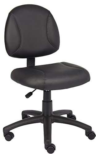 Boss Office Products Posture Task Chair Without Arms in Black, Low-Back (B305)