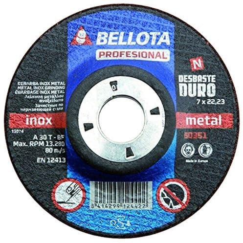 Bellota Profesional - Disco abrasivo, desbaste inox-metal, duro (180 mm)