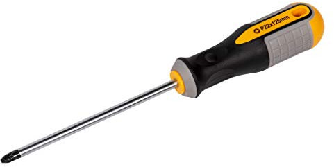 Roughneck Pozi® Screwdriver – Magnetic Tip, Pozidriv S2 Steel Blade & Soft Grip Handle – PZ2 x 125mm