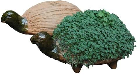 Tumia LAC Figura de tortuga de berros, hecha a mano, set de plantación de cerámica con semillas para cultivar berros uno mismo, set de cultivo ideal como idea de regalo