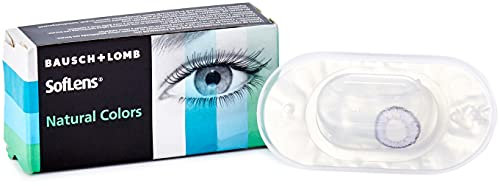Bausch + Lomb SofLens Natural Colors Monatslinsen, sphärische Kontaktlinsen, weich, Indigo 2 Stück BC 8.7 mm / DIA 14 / 0 Dioptrien