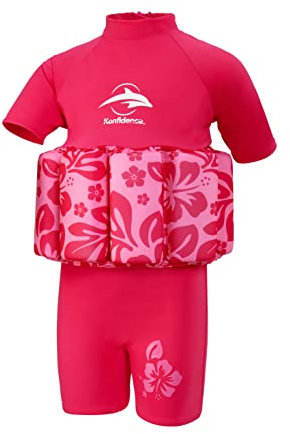 Konfidence Kinder T-Shirt Style Float Suit-Pink, 2-3 Jahre, Rosa Hibiskus