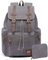 KAUKKO Vintage Rucksäcke, Canvas Laptop Rucksack Damen Herren Schulrucksack Daypack Stylisch Backpack für Outdoor Wanderreise Camping mit Großer Kapazität (Grau 702-1)