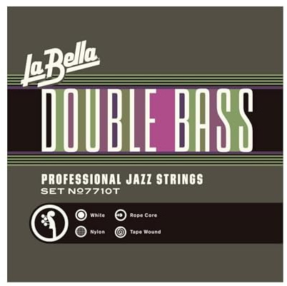 La Bella Strings »DOUBLE BASS - 7710T - WHITE NYLON TAPE WOUND« Corde per Contrabbasso - White Nylon Tape Wound - Set: G/D/A/E