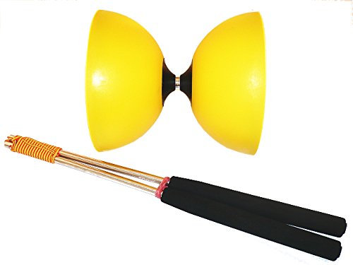 Henrys Circus Diabolo GELB mit ULK2 schwarz + Henrys Alustäbe