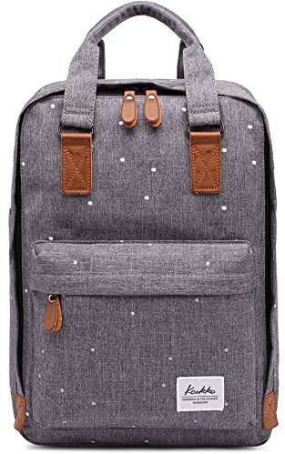 KAUKKO Schicker Rucksack und stilvolle Handtasche für Schule, Uni, Beruf und Reise mit Laptopfach & Anti Diebstahl für den täglichen Gebrauch, grau, Tagesrucksack