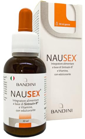 Bandini® Nausex 30 ml gocce | Con Zenzero, L-Alanina e Vitamine B1, B2, B6, C | Antinausea, Funzione digestiva, Adatto anche a Bambini e Donne in Gravidanza | Senza OGM, Vegan, Made in Italy