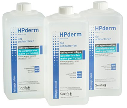 HPderm - Gel hidroalcohólico para desinfección de manos – Botella de 1 litro