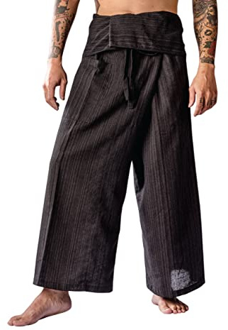 Thai Fisherman Pants Yoga Pantalon taille libre Plus taille coton