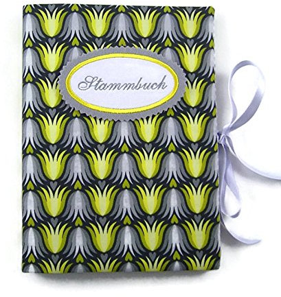 Sammelmappe DIN A5 - STAMMBUCH TULPE grau/gelb - bettina bruder®