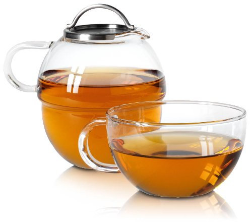 Tazza di vetro con bricco – T di 4 – 1 tazza 0,3l, Bricco 0,65L Set