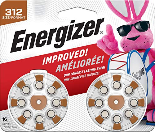 16 Energizer Hearing Aid Zinc Air Battery Type 312 / PR41 Made in USA - Expire Date 2018 (2 Packs)