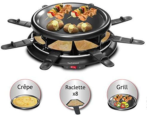 Techwood TRA-88 Raclette Grill Crêpière Electrique
