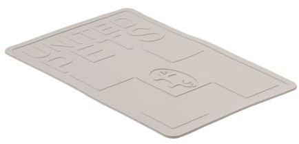 United Pets Mustafà- Tapis sous Bol de Design pour Chiens et Chats, Fabriqué en Italie, Tapis pour Bol antidérapant, Gris, M