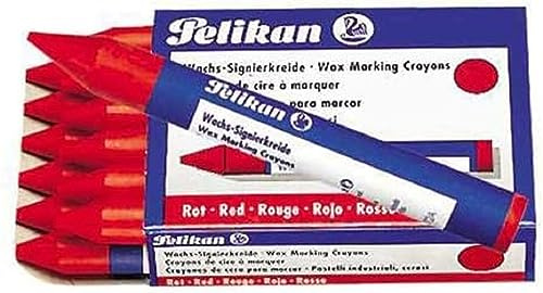 Pelikan 701086 – Vaxsignaturspannmål för släta underlag, låda med 12 stycken, röd
