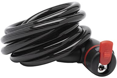 Burg-Wächter Candado para bicicleta con llave, candado en espiral 1360 180 con soporte, dispositivo antirrobo, candado de cable con candado de cuerda, 180 cm de largo, Ø 10 mm