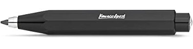 Kaweco SKYLINE SPORT Fallbleistift Black 3.2 mm 5B I Minenbleistift aus hochwertigem Kunststoff in Trendigem Design I Druck-Bleistift nachfüllbar in Schwarz I Druckminenbleistift 10,5 cm