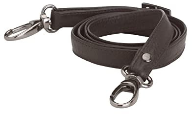 Josephine Osthoff - SCHULTERRIEMEN Echtleder Ersatzriemen Gurt Crossbody Strap Ersatz 135 cm Länge 2 cm Breite, Farbe:Espresso/Anthrazit