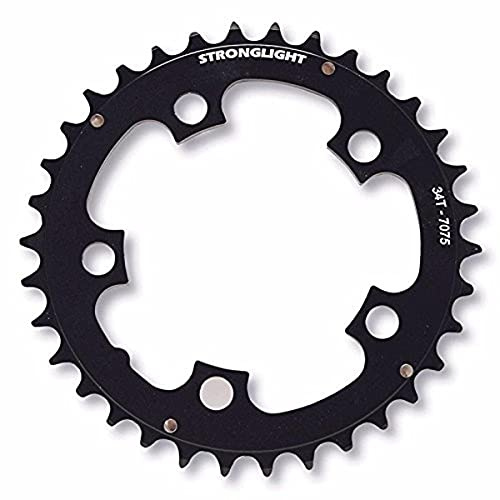 STRONGLIGHT Kettenblatt MTB 5-Arm, 94 mm Lochkreis, 34 Z., Alu 7075, schwarz, Mit CSA-Steighilfen, Shimano kompatibel, hart anodisiert