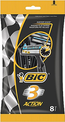 BIC 3 Acción hombres de navaja de afeitar – Pack de 4