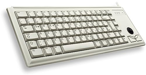 CHERRY G84-4400, Tastiera Compatta con Trackball, Layout per l'UE (QWERTY), Cablate (Connessione PS/2), 2 Tasti Mouse, Switch Meccanici CHERRY ML, Grigio