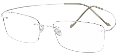 Eyekepper Gafas de Lectura Sin Montura para Hombre y Mujer Titanio, Ancho de Lente 55 mm, Plata 2.00