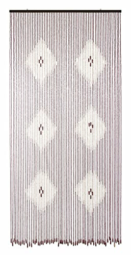 VERDELOOK | Tenda in Legno, 120x240 cm, Fantasia Rombi Chiari, Fili 80, Tenda per Porta, Decorativa Tenda Anti-Insetti