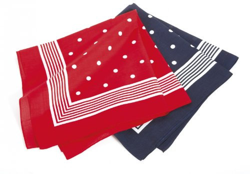 Modas Viereck-Halstuch mit großen Tupfen aus 100% Baumwolle 70x70cm, Farbe:rot