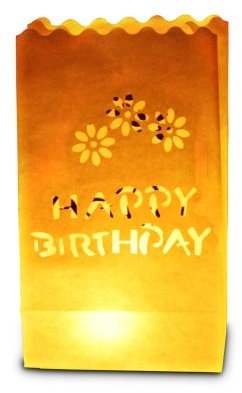 Candle Bags UK Candle Luminary Bags (Pack of 10) - Happy Birthday Design