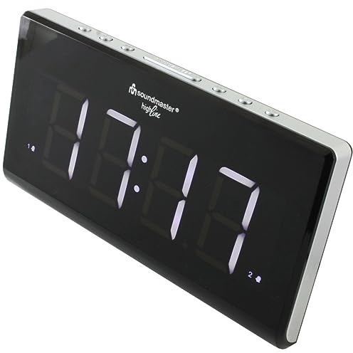 Soundmaster UR8400 Radiowecker Uhrenradio Jumbo LED Display dimmbar + abschaltbar Alarm UKW PLL-Radio 2 Weckzeiten Gangreserve