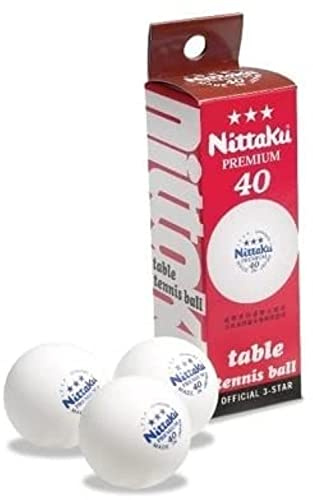 Nittaku 3-Star Premium 40+ Table Tennis Balls Plastic Ball Cell-Free