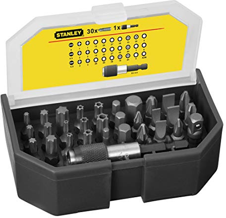 Stanley 1-13-903 Set with Bit Holder, Silver, Set of 31 Pieces