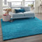 Prime Shaggy Hochflor Langflor Teppich Einfarbig Modern Türkis, Maße:200 cm Quadrat
