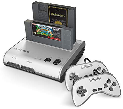 pqube Console NES + Super Retro Duo - Black and Silver (Electronic Games)