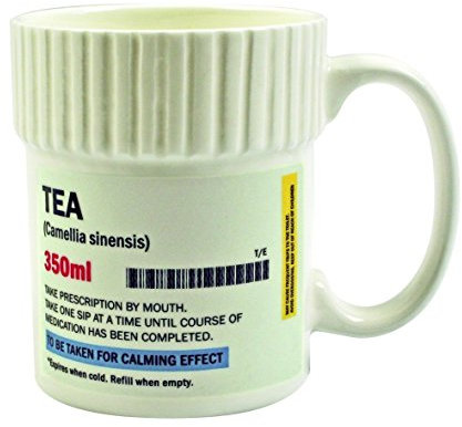 Gift Republic GR330037 Tea Pill Pot Mug, White and Black, 350 ml