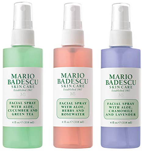 Mario Badescu, C-M9-087-01, Gesichtsspray, belebend, 3-teiliges Set, Lavendel, Gurke und Rose, 118 ml.