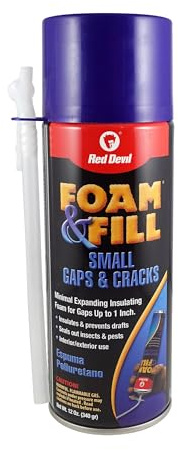 Red Devil 0913 Spray Foam & Fill Small Gaps & Cracks Expanding Insulation, Polyurethane Sealant, 12 oz, Off-White, Pack of 1