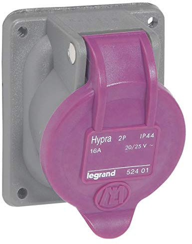 Prise de courant fixe Hypra TBT 16A - 2P - 20V~ à 25V~ - plastique - IP44
