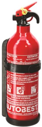 Autobest - Estintore da 1 kg, a polvere, con supporto