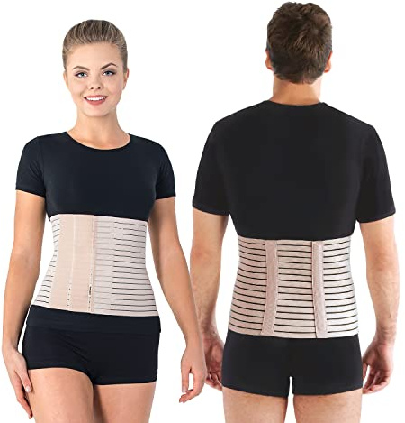 TOROS-GROUP – Postpartum Gördel – Maggördel efter Förlossning – Postoperativ Bukgördel med Andningsförmåga för Mage och Rygg, Elastiskt Band 24 cm – S, Beige
