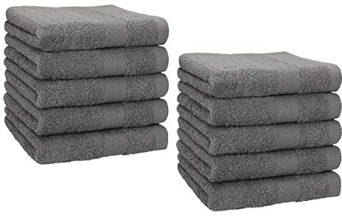 Betz Premium Seiftücher Set 10-teilig – 10× Seiftuch 30×30 cm, 100% Baumwolle 470 g/m², weich & saugstark, Oeko-TEX® Farbe anthrazit