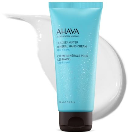 AHAVA Dead Sea Water Mineral Hand Cream, Sea-Kissed - Hand Moisturizer For Dry Cracked Hands, Light & Fast Absorbing, Enriched with Dead Sea Mineral Blend Osmoter, Witch Hazel & Allantoin, 3.4 Fl.Oz