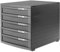 HAN 1505-191, Schubladenbox Contur, Modernes Organisationssystem, Ausbaubar, Premium Qualität für die Professionelle Organisation, Dunkelgrau, 5 Schubladen(hoch)