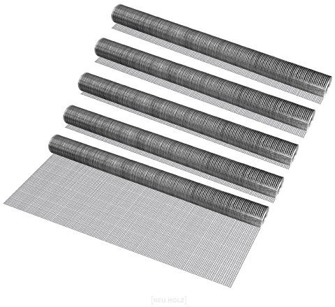 Pro-Tec Drahtgitter grau 1m x 5m 5 Rollen 4-Eck verzinkt Schweißgitter Volierendraht