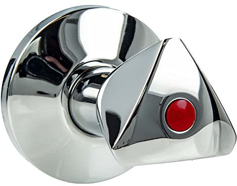 tecuro Parte superiore della valvola interna per valvole di intercettazione da incasso, 1/2 pollici, con manico e rosetta, per acqua fredda e calda - rosso/blu