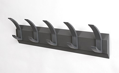 Acorn Linear 5 Hat and Coat Wall Rack with Concealed Fixings 5 Hooks (10 hanging points) Graphite Code: 319875